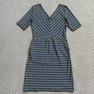 J. McLaughlin Catalina Cloth Sheath Dress Black/Light Green/Blue Size Sm…